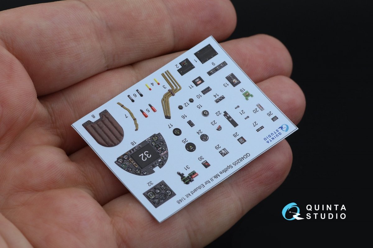 Quinta Studio QD48205 Spitfire Mk.II 3D-Printed &amp;amp; colored Interior on decal paper (Eduard) 1/48 – image 10