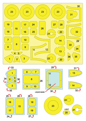 Omask 54037 P-51B Mustang double-sided mask (for Tamiya) 1/48 – Bild 2