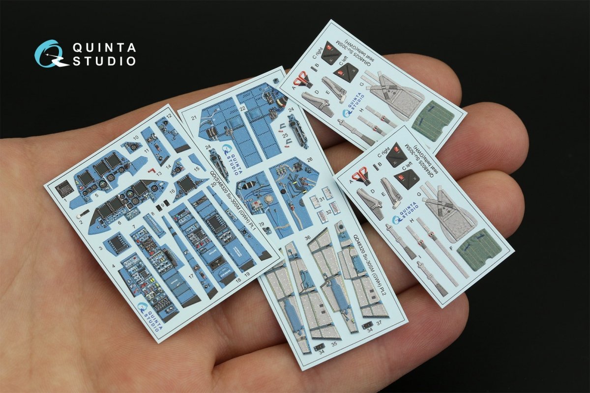 Quinta Studio QD48320 Su-30SM 3D-Printed &amp;amp; colored Interior on decal paper (GWH) 1/48 – immagine 3