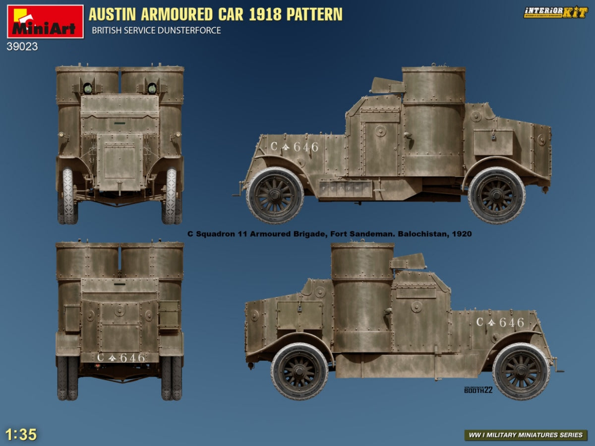 Miniart 39023 AUSTIN ARMORED CAR 1918 PATTERN. BRITISH SERVICE DUNSTERFORCE. INTERIOR KIT 1/35 – obrázek 10