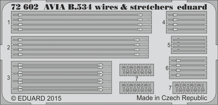 Eduard 72602 Avia B.534 wires &amp; stretchers 1/72 EDUARD