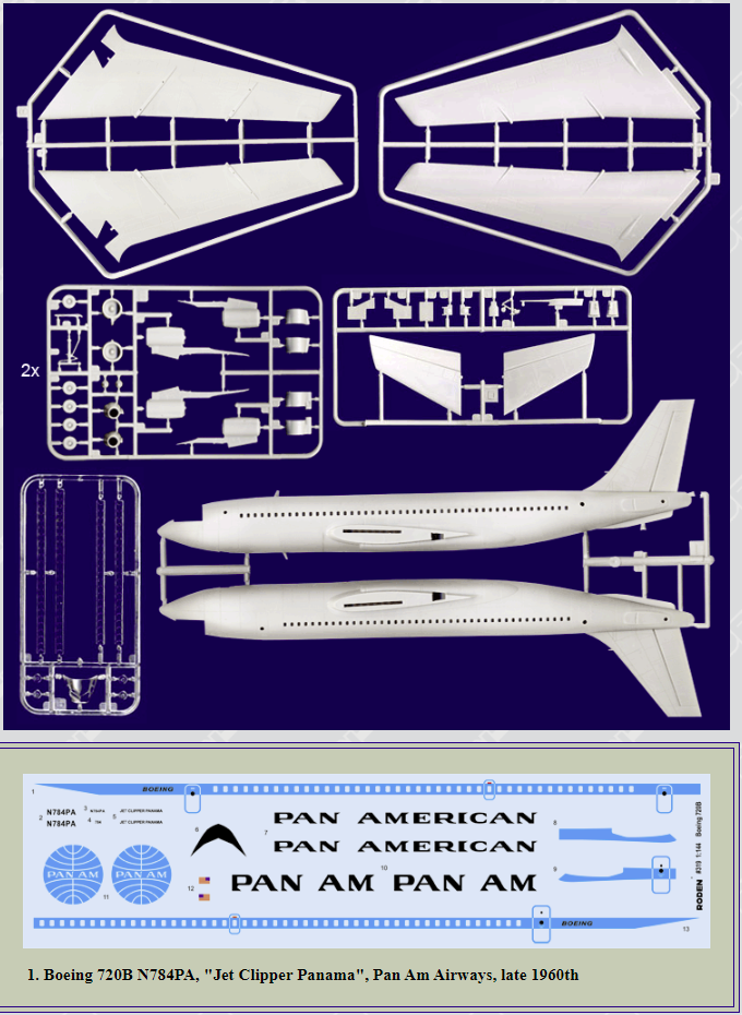 Roden 319 Boeing 720B Pan American 1/144 – image 2