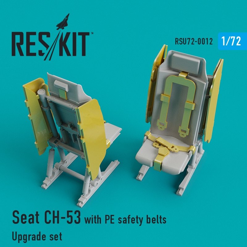 RESKIT RSU72-0012 Siège CH-53, MH-53 avec ceintures de sécurité en photodécoupe pour Revell, Italeri, Fujimi 1/72