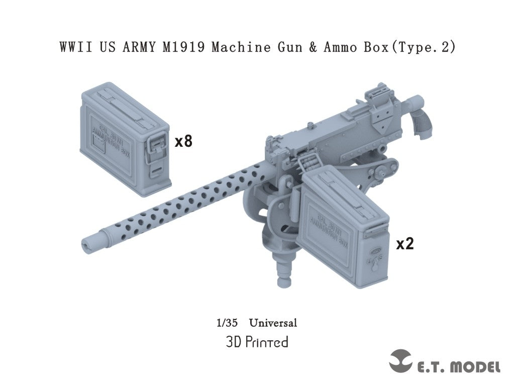 Boîte de munitions pour mitrailleuse M1919 de l'armée américaine, modèle ET P35-292, Seconde Guerre mondiale, type 2, échelle 1/35