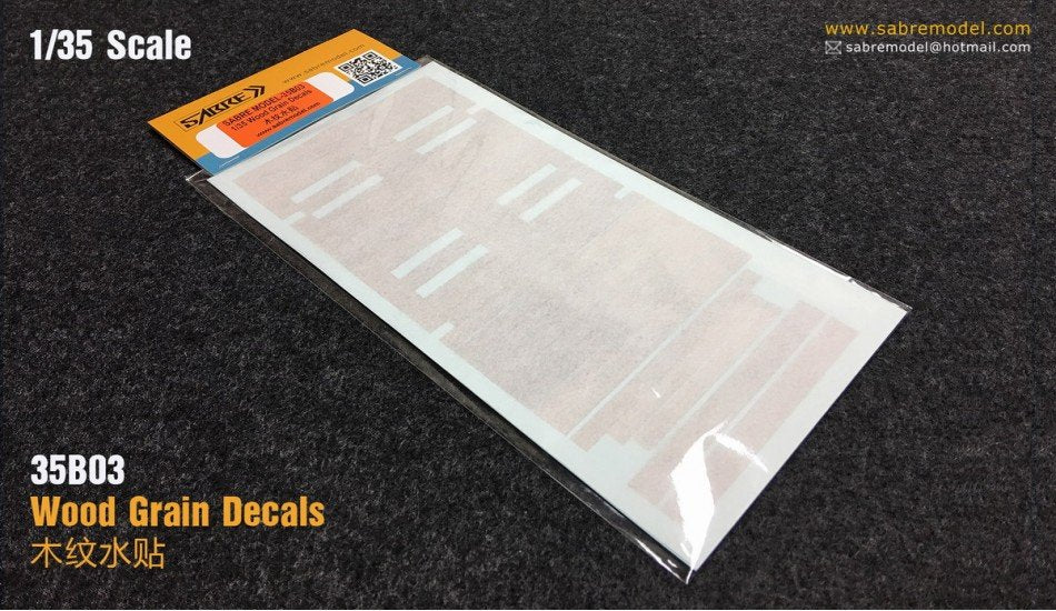 Saber 35B03 Complete Wood Grain Decals for railcar deck (For SABER 35A05) 1/35 – immagine 2