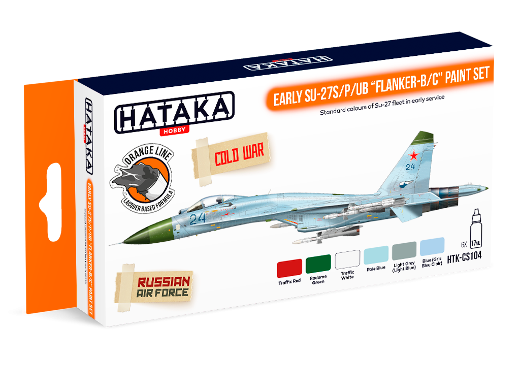 Hataka HTK-CS104 Early Su-27S/P/UB &amp;quot;Flanker-B/C&amp;quot; paint set (6x17ml)