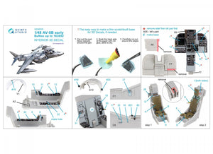 Quinta Studio QD48305 AV-8B Early 3D-Printed &amp;amp; colored Interior on decal paper (Hasegawa) 1/48 – obrázek 10