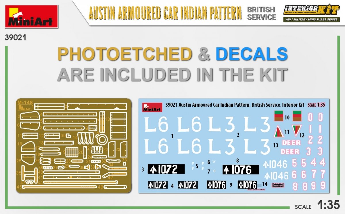 Miniart 39021 AUSTIN ARMORED CAR INDIAN PATTERN. BRITISH SERVICE. INTERIOR KIT 1/35 – obrázek 3