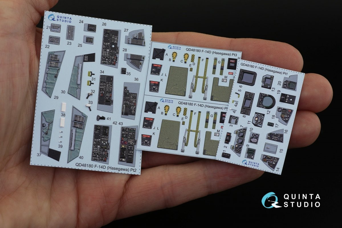 Quinta Studio QD48180 F-14D 3D-Printed &amp;amp; colored Interior on decal paper (Hasegawa) 1/48 – image 7