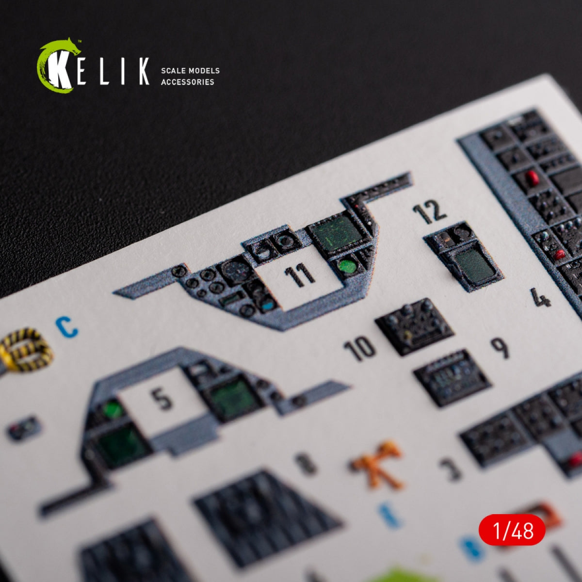 KELIK K48103 F-16A/C - interior 3D decals for Academy kit 1/48 – image 2