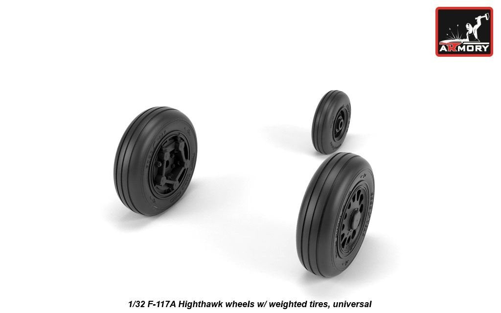 Armory Models AW32305 F-117A Nighthawk wheels w/ weighted tires 1/32 – image 2