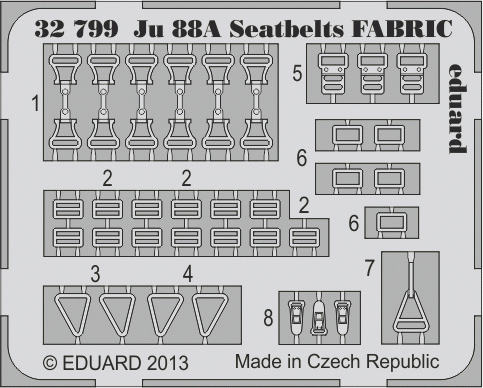 Eduard 32799 Ju 88A seatbelts FABRIC 1/32 Revell – image 2