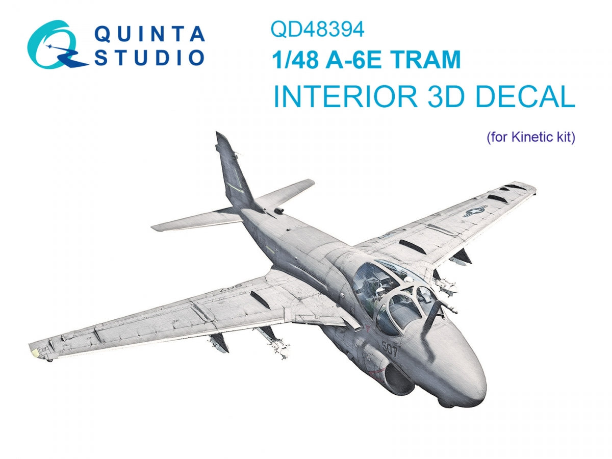 Quinta Studio QD48394 A-6E TRAM 3D-Printed &amp;amp; colored Interior on decal paper (Kinetic) 1/48