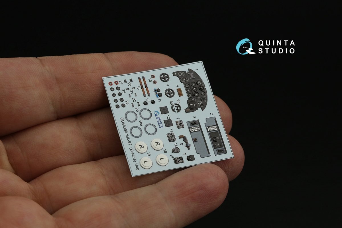 Quinta Studio QD48398 Yak-9T 3D-Printed &amp;amp; colored Interior on decal paper (Zvezda) 1/48 – image 7