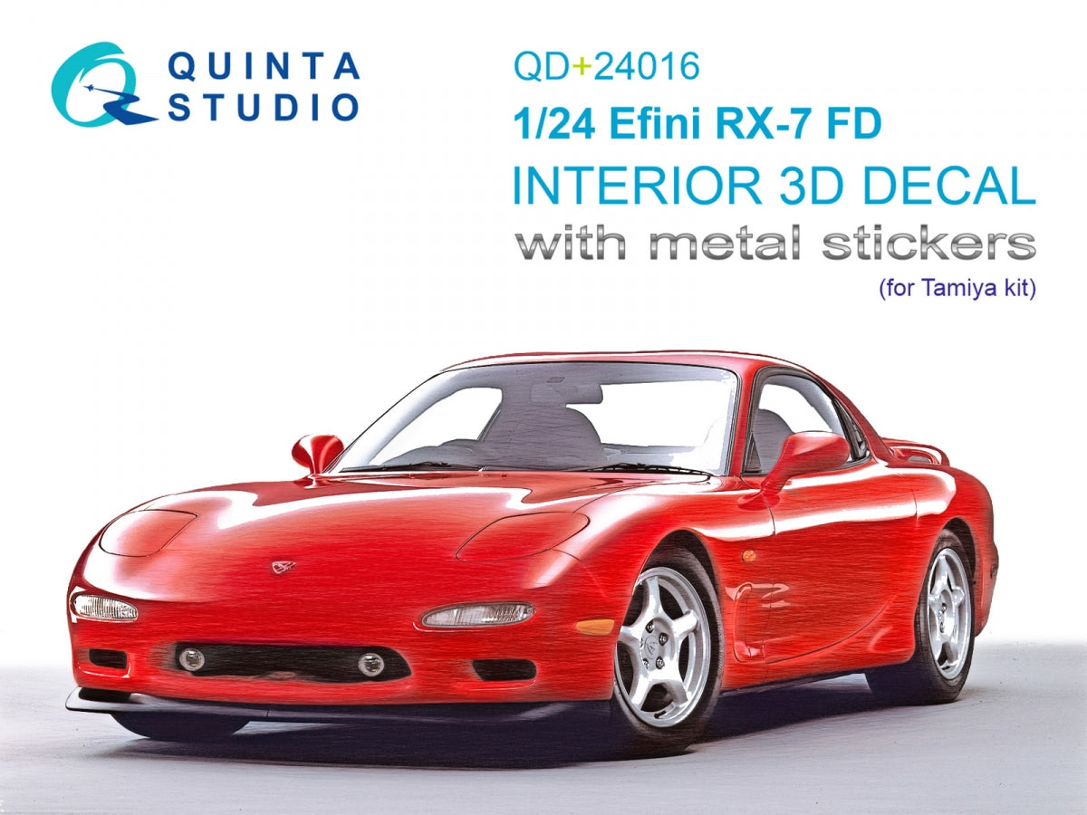 Quinta Studio QD+24016 Efini RX-7FD 3D-Printed &amp;amp; colored Interior on decal paper (Tamiya) (with metal sticker parts) 1/35