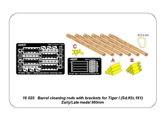 Aber 16025 Barrel cleaning rods with brackets for Tiger I – early/late 1/16 – image 4