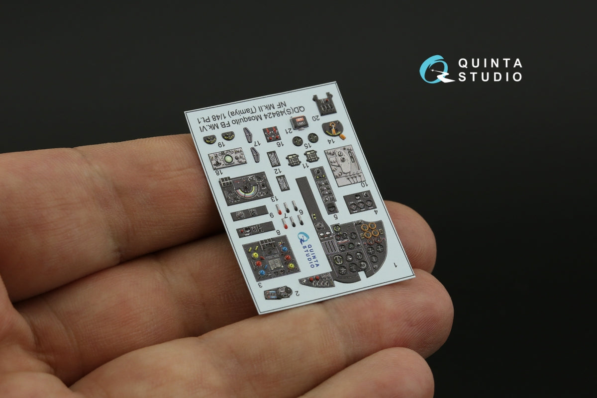Quinta Studio QD48424 Mosquito FB Mk.VI/NF Mk.II 3D-Printed colored Interior on decal paper (Tamiya) 1/48 – image 11