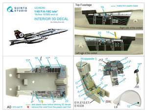 Quinta Studio QD48280 F/A-18C late 3D-Printed &amp;amp; colored Interior on decal paper (HobbyBoss) 1/48 – image 2