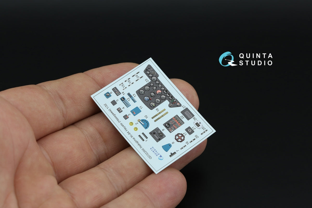 Quinta Studio QD32266 Nakajima Ki-84 Hayate 3D-Printed &amp; coloured Interior on decal paper (Hasegawa) 1/32