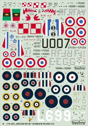 ModelMaker Decals D48170 Jan &amp;quot;Donald Duck&amp;quot; Zumbach Planes 1/48 – Bild 2