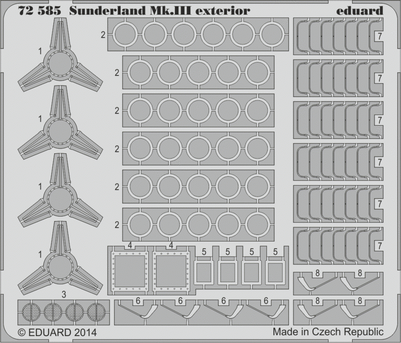Eduard 72585 Sunderland Mk. III exterior 1/72 ITALERI