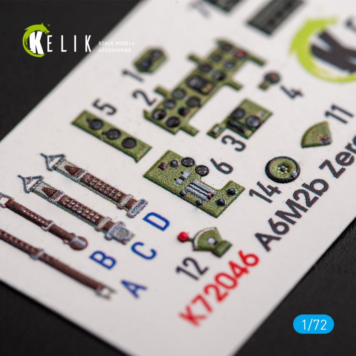 KELIK K72046 A6M2B ZERO - INTERIOR 3D DECALS FOR TAMIYA KIT 1/72 – zdjęcie 4