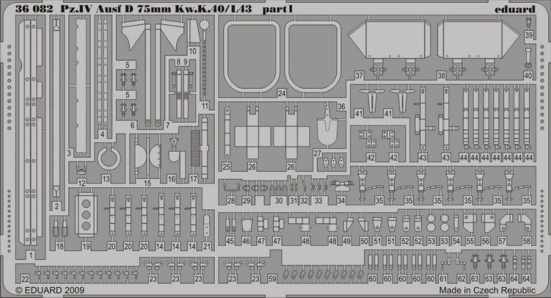 Eduard 36082 Pz. IV Ausf. D Quarter K.40/ L43 75mm 1/35 Dragon – obrázek 2