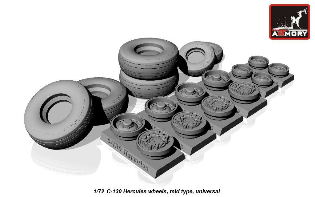 Roues Armory Models AW72310 C-130 Hercules, type moyen 1/72