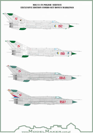 Décalcomanies ModelMaker CS48001 MiG-21 édition exclusive service polonais, ensemble combiné 1/48 – image 2