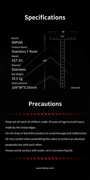 DSPIAE SST-01 Stainless Steel T-Ruler – image 9