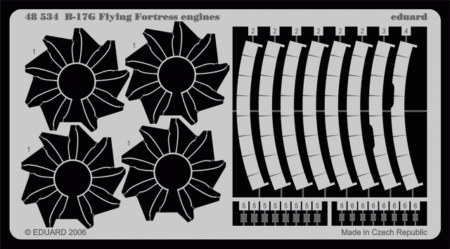 Eduard 48534 B-17G engines 1/48 (MONOGRAM, REVELL)