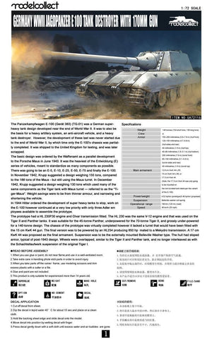 Modelcollect UA72116 Germany WWII Jagdpanzer E-100 Tank Destroyer with 170mm Gun 1/72 – image 2
