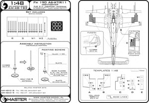 Master AM-48-182 Fw 190 A6-A7/R11 Nightfighter - anteny FuG217 "Neptun" 1/48