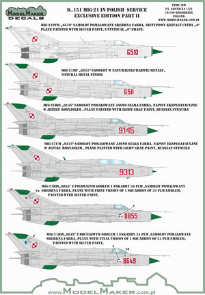 ModelMaker Decals D48151 MiG-21 in Polish service exclusive edition part II 1/48 – image 2