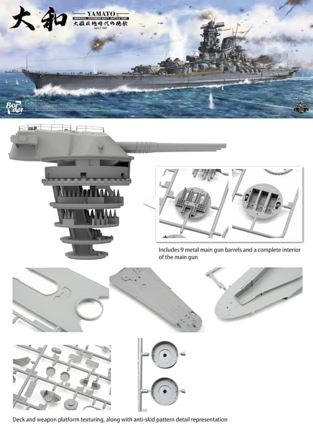 Border Model BS-004 Imperial Japanese Navy Battleship Yamato April 7 1945 1/350 – obrázek 11