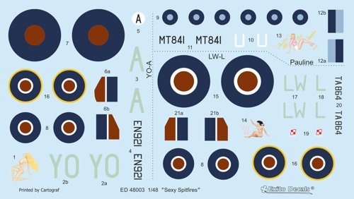 Exito ED48003 DECALS Sexy Spitfires - Supermarine Spitfire LF Mk Vb - VIII - IXe 1/48 – immagine 2