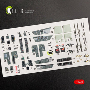KELIK K48033 F/A-18B &amp;quot;HORNET&amp;quot; INTERIOR 3D DECALS FOR KINETIC KIT 1/48 – obrázek 2