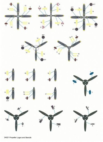 Techmod 24021 Propeller logos and stencils / Propeller markings 1/24 – image 2