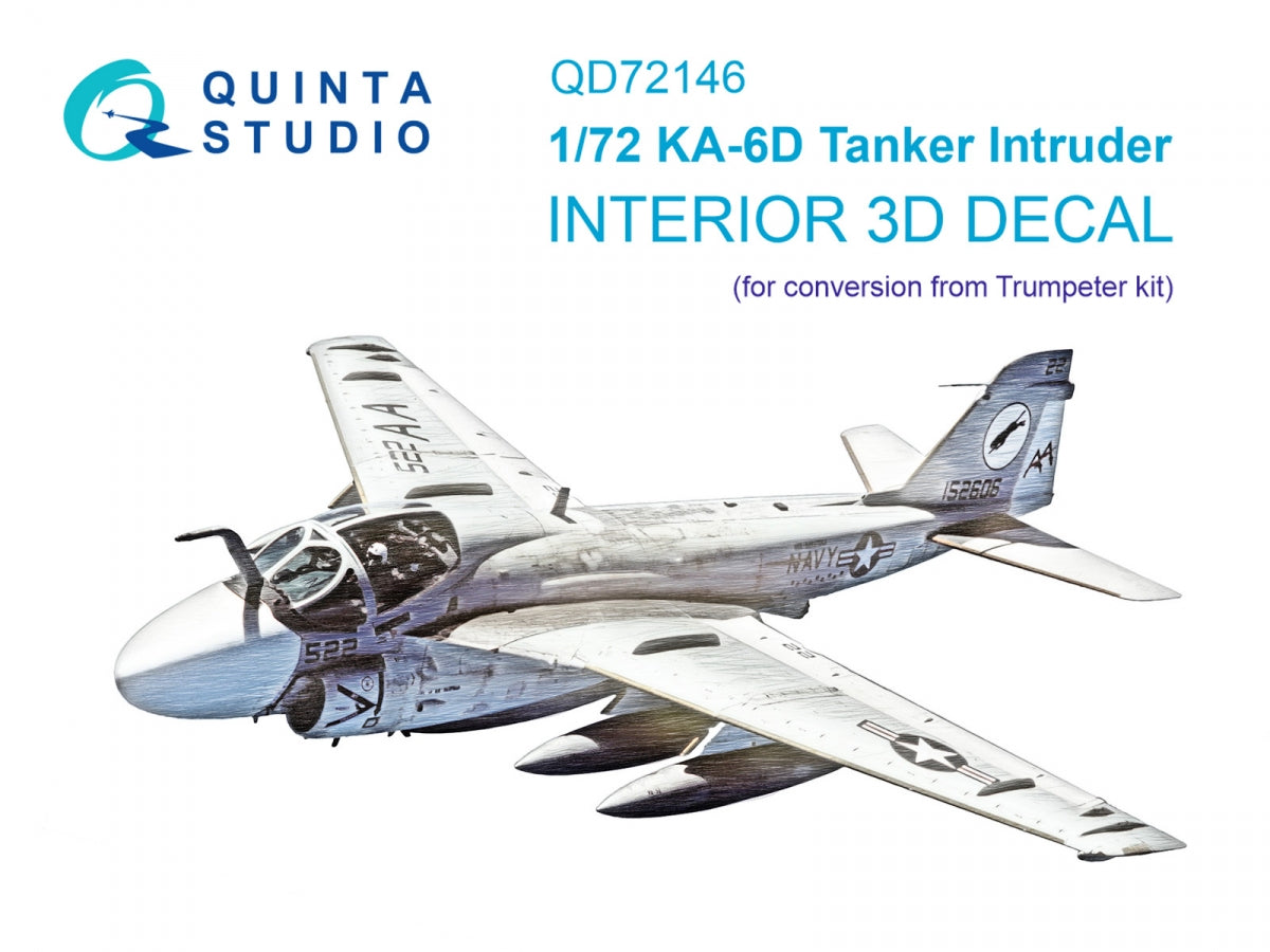 Quinta Studio QD72146 KA-6D Intruder 3D-Printed colored Interior on decal paper (conversion from Trumpeter) 1/72