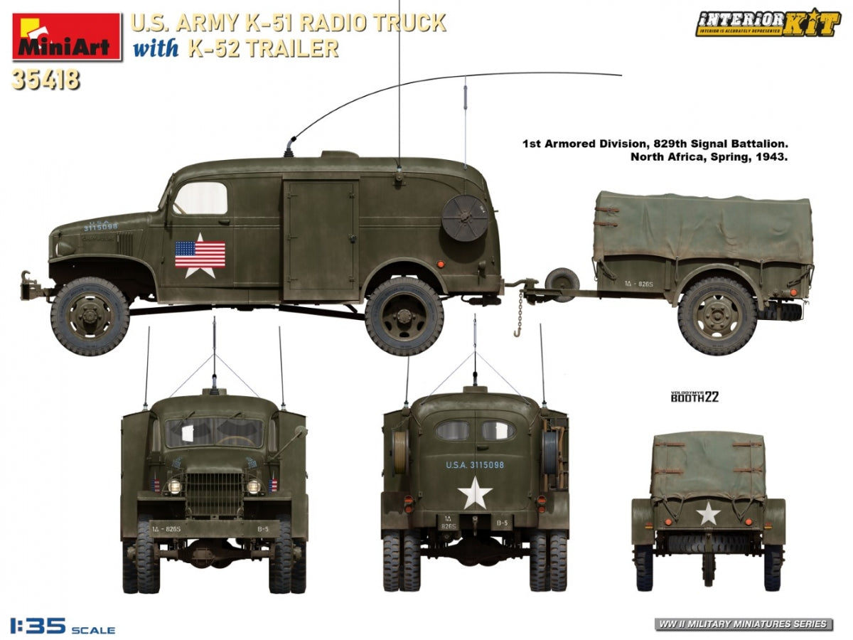 MiniArt 35418 US ARMY K-51 RADIO TRUCK WITH K-52 TRAILER. INTERIOR KIT 1/35 – image 13