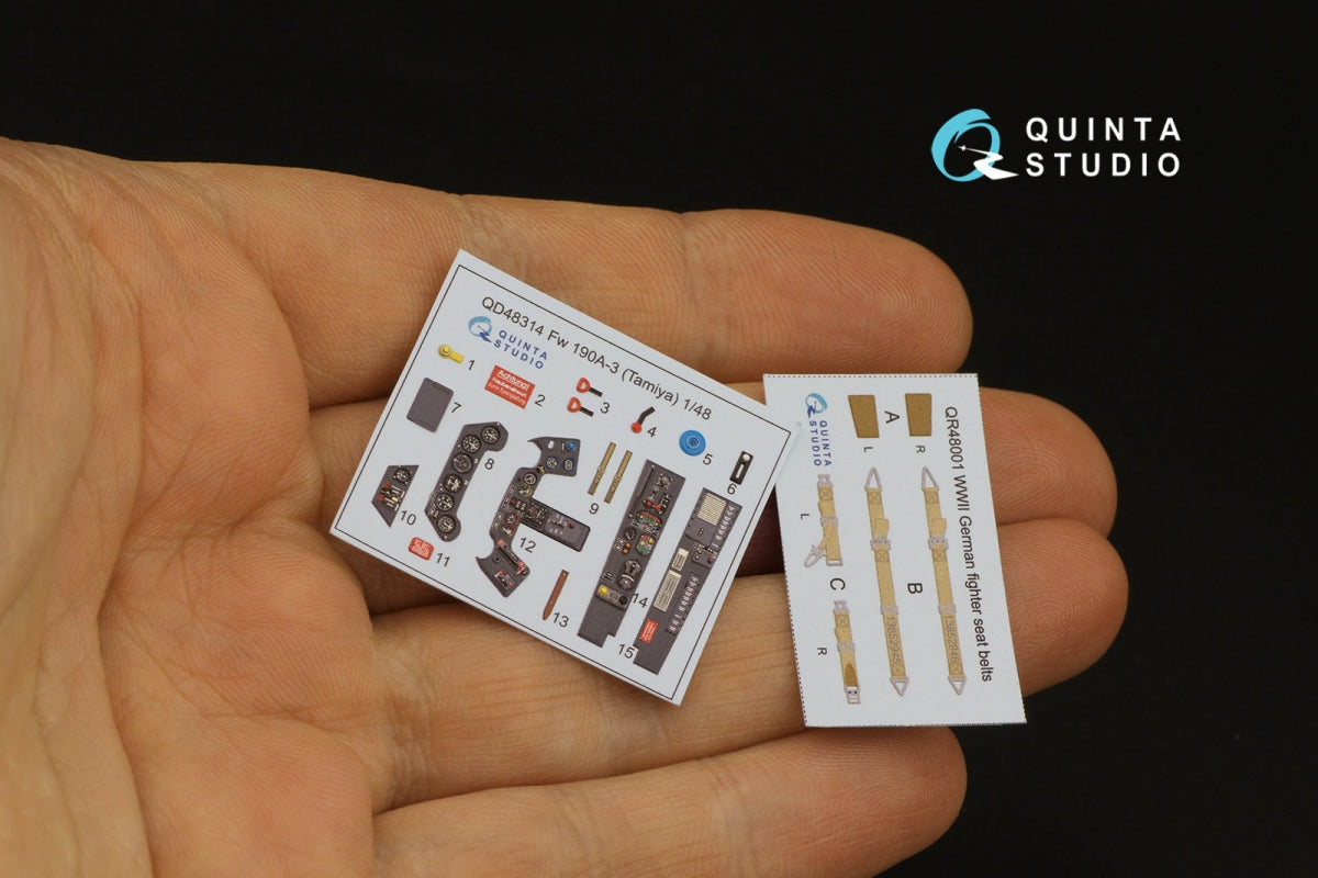 Quinta Studio QD48314 Fw 190A-3 3D-Printed &amp;amp; colored Interior on decal paper (Tamiya) 1/48 – Bild 4
