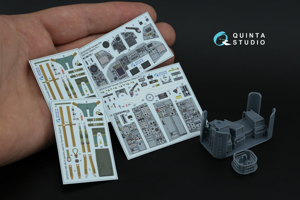 Intérieur imprimé en 3D et coloré sur papier décalcomanie (Italeri) de la Quinta Studio QD+32229 Tornado IDS (avec pièces en résine imprimées en 3D) à l&amp;#39;échelle 1/32 – image 2