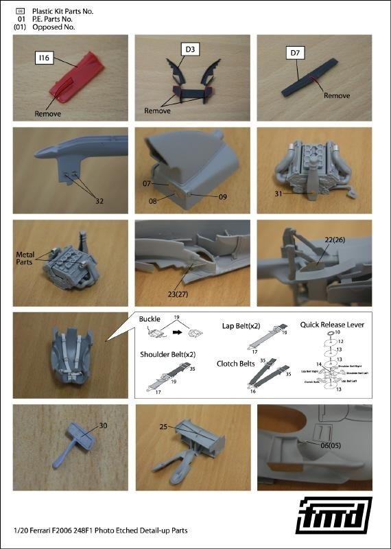 KA Models FE-20008 FERRARI 248F1 DETAIL-UP SET Fujimi 1/20 – obrázek 4