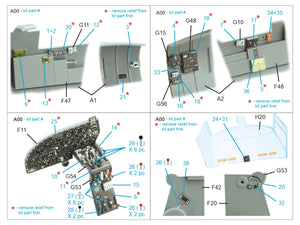 Quinta Studio QD48494 B-26B/C Marauder 3D-Printed colored Interior on decal paper (ICM) 1/48 – obrázek 3