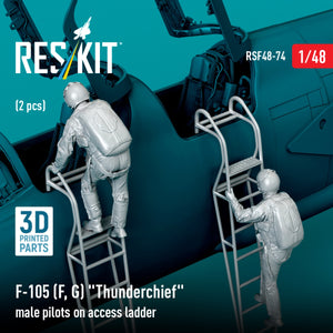 RESKIT RSF48-0074 F-105 (F, G) &amp;quot;Thunderchief&amp;quot; male pilots on access ladder (2 pcs) (3D Printed) 1/48 – image 2
