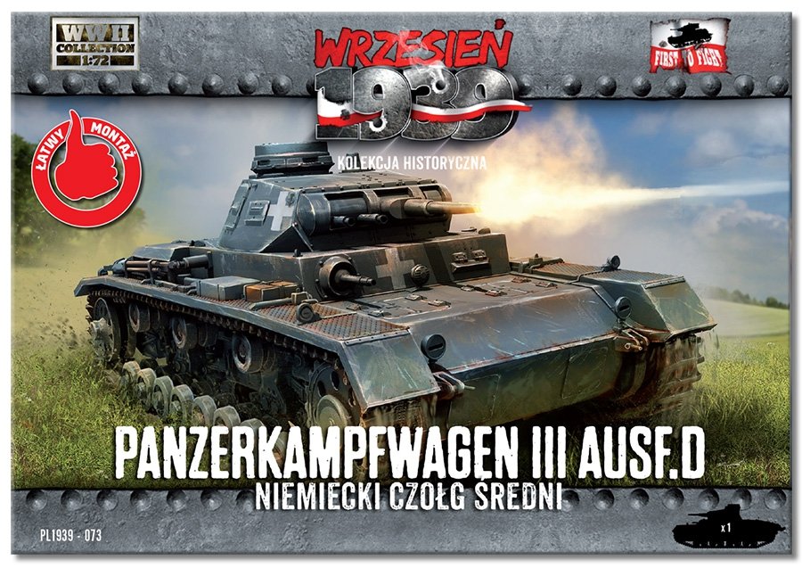 First to Fight PL073 Panzerkampfwagen III Ausf. D. German Medium Tank 1/72 – obrázek 2