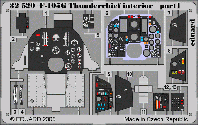 Eduard 32520 F-105G interior 1/32 TRUMPETER – obrázek 5