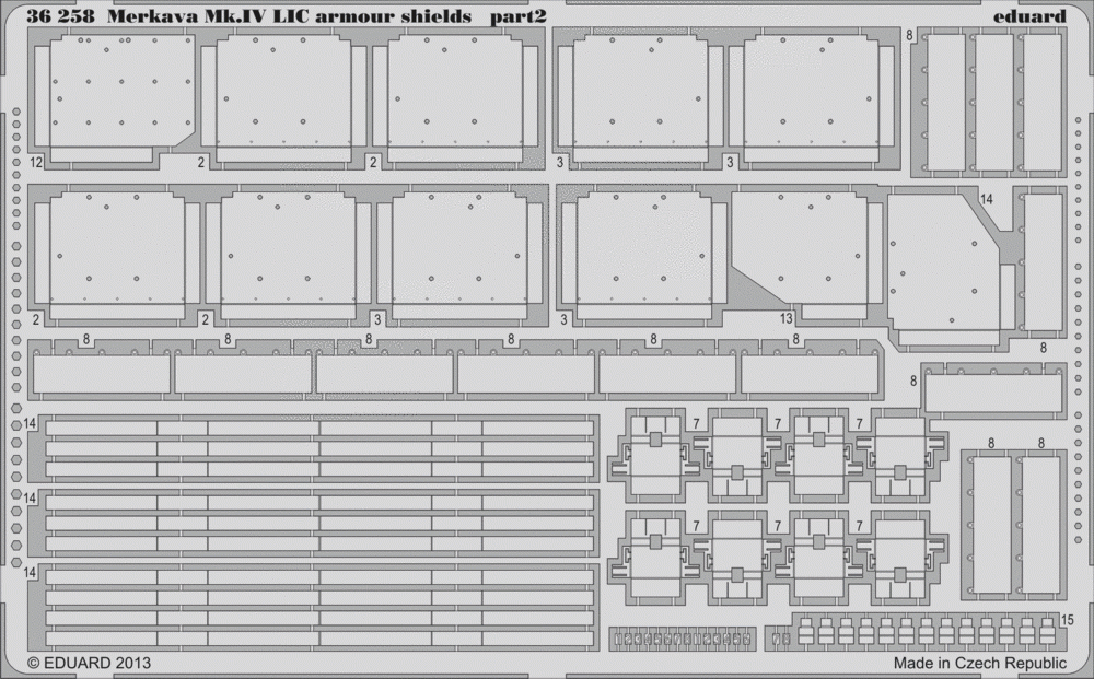 Eduard 36258 Merkava Mk. IV LIC armor shields 1/35 Academy