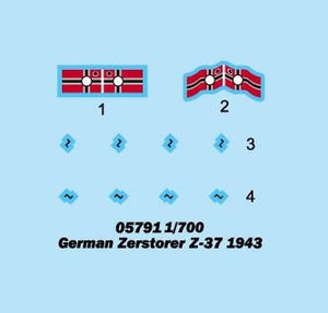 Trumpeter 05791 German Zerstorer Z-37 1943 1/700 – image 2