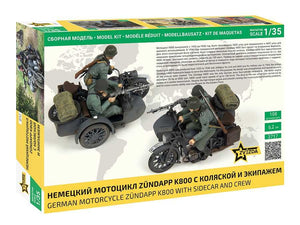 Zvezda 3717 German Motocycle Zündapp K800 with sidecar and crew 1/35 – image 2